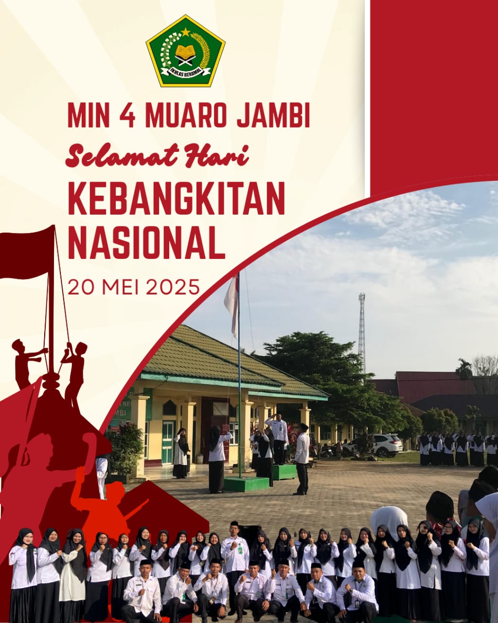 Upacara Bendera MIN 4 Muaro Jambi di Peringatan Hari Kebangkitan Nasional ke-117